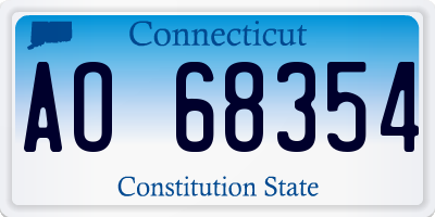 CT license plate AO68354