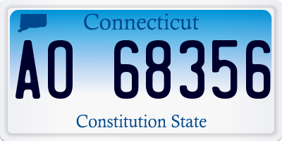 CT license plate AO68356