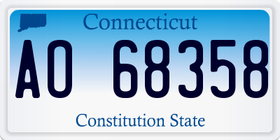 CT license plate AO68358