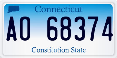 CT license plate AO68374