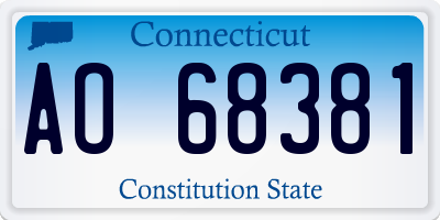 CT license plate AO68381