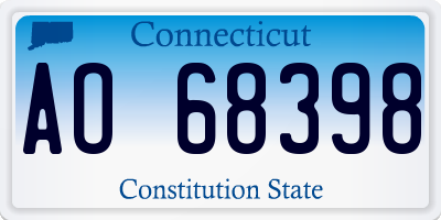 CT license plate AO68398
