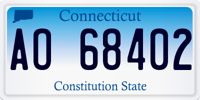 CT license plate AO68402