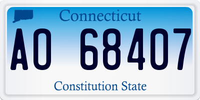 CT license plate AO68407