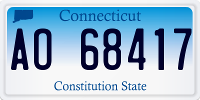CT license plate AO68417