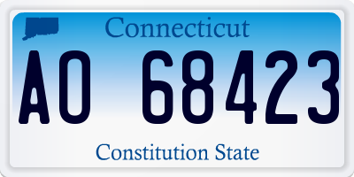 CT license plate AO68423