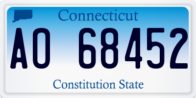 CT license plate AO68452