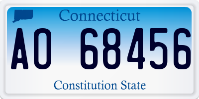 CT license plate AO68456