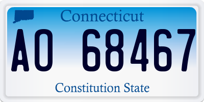 CT license plate AO68467