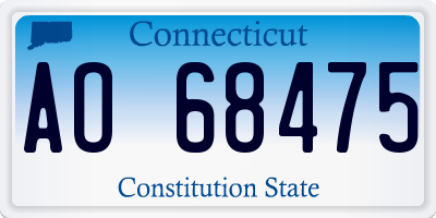 CT license plate AO68475