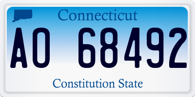 CT license plate AO68492