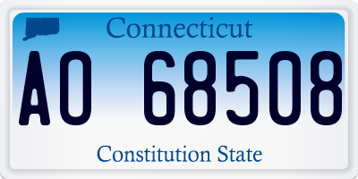 CT license plate AO68508