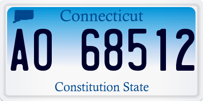 CT license plate AO68512