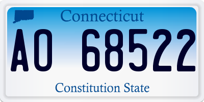 CT license plate AO68522