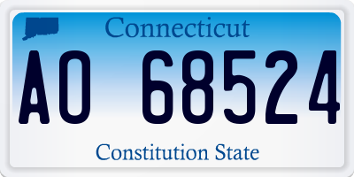 CT license plate AO68524