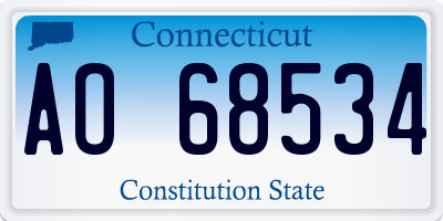 CT license plate AO68534