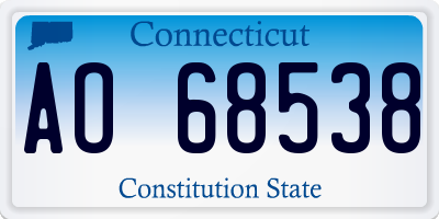 CT license plate AO68538