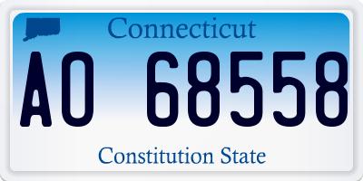 CT license plate AO68558