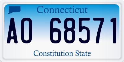 CT license plate AO68571