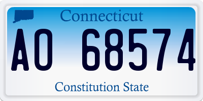 CT license plate AO68574