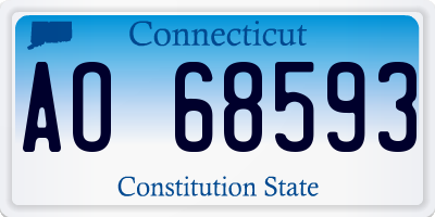 CT license plate AO68593