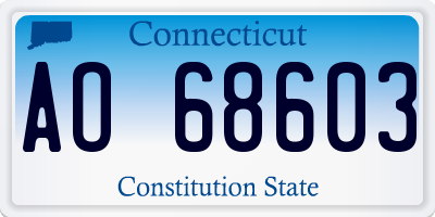 CT license plate AO68603