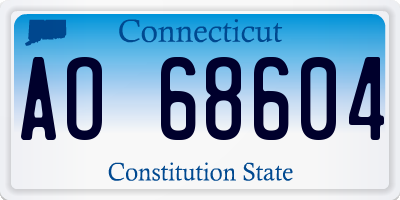 CT license plate AO68604