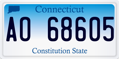 CT license plate AO68605