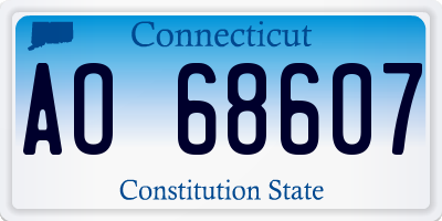 CT license plate AO68607