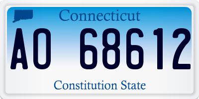 CT license plate AO68612