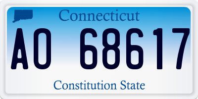 CT license plate AO68617