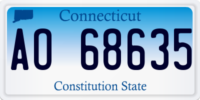 CT license plate AO68635