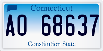 CT license plate AO68637