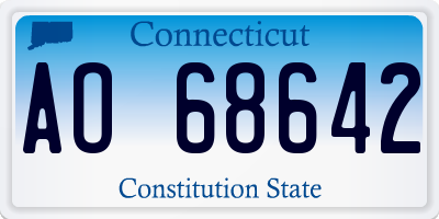 CT license plate AO68642