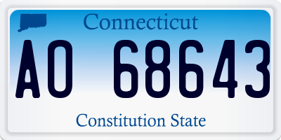 CT license plate AO68643