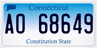 CT license plate AO68649