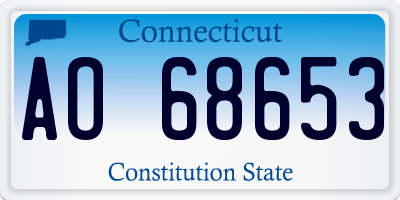 CT license plate AO68653