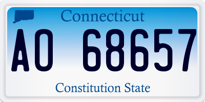 CT license plate AO68657