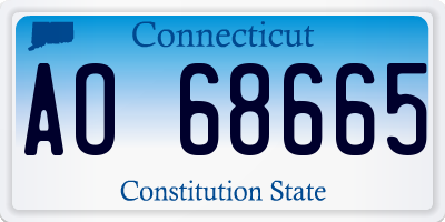 CT license plate AO68665