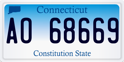 CT license plate AO68669