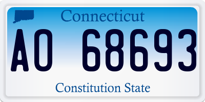 CT license plate AO68693