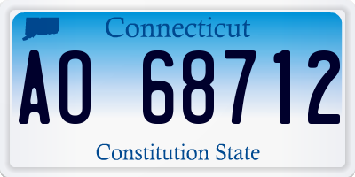 CT license plate AO68712
