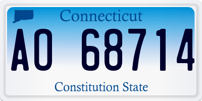 CT license plate AO68714
