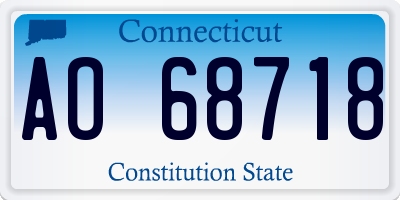 CT license plate AO68718
