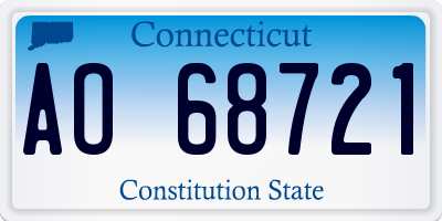 CT license plate AO68721