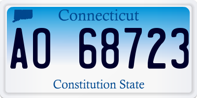 CT license plate AO68723