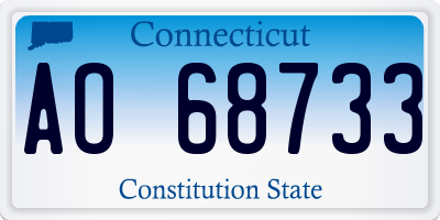 CT license plate AO68733