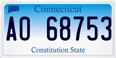 CT license plate AO68753