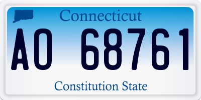 CT license plate AO68761