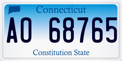 CT license plate AO68765